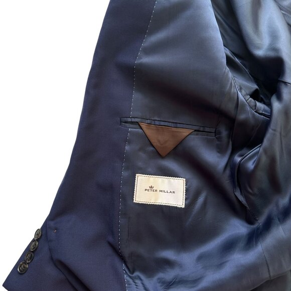 Peter Millar 48T Navy Mens Blazer Jacket 100% Wool Two-Button Classic Fit - Picture 10 of 12